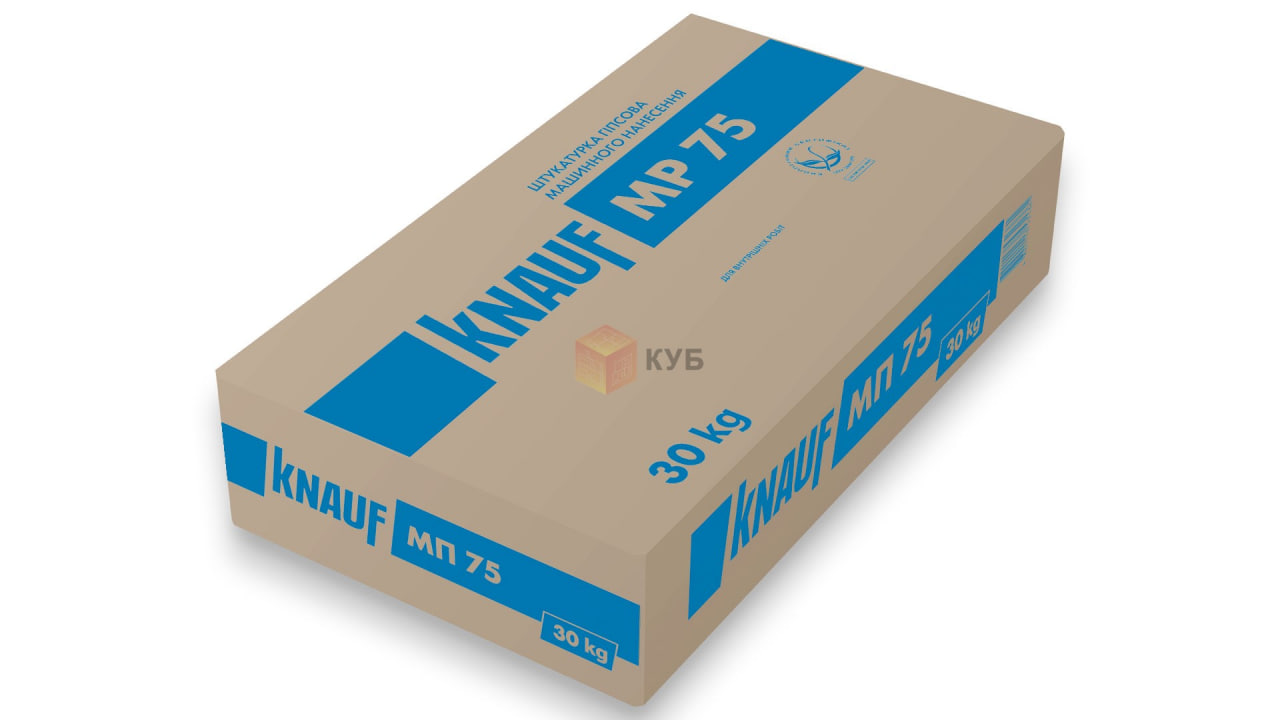 photo_2026-09-30_11-02-55 - TYME BLOG Bag of Knauf MP75 plaster with blue branding, labeled 30 kg, shown from an angled perspective.