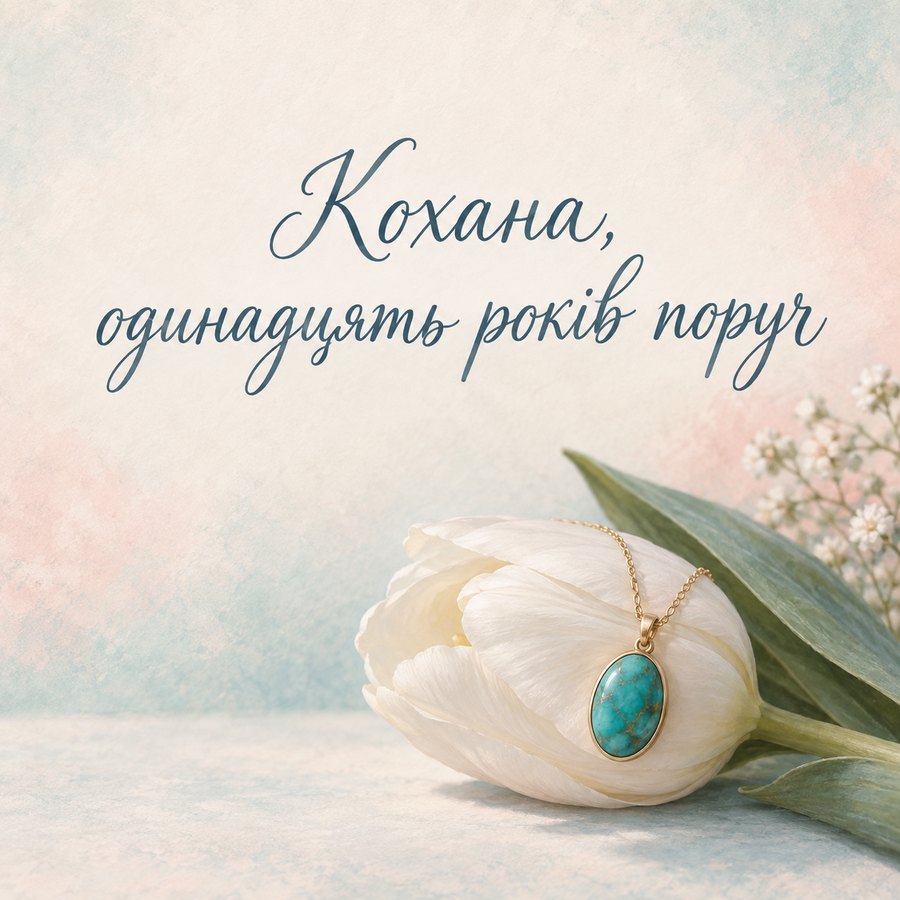 Листівка «Кохана, одинадцять років поруч» на 11 років весілля