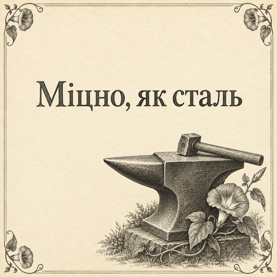 Листівка «Міцно, як сталь» на 11 років весілля