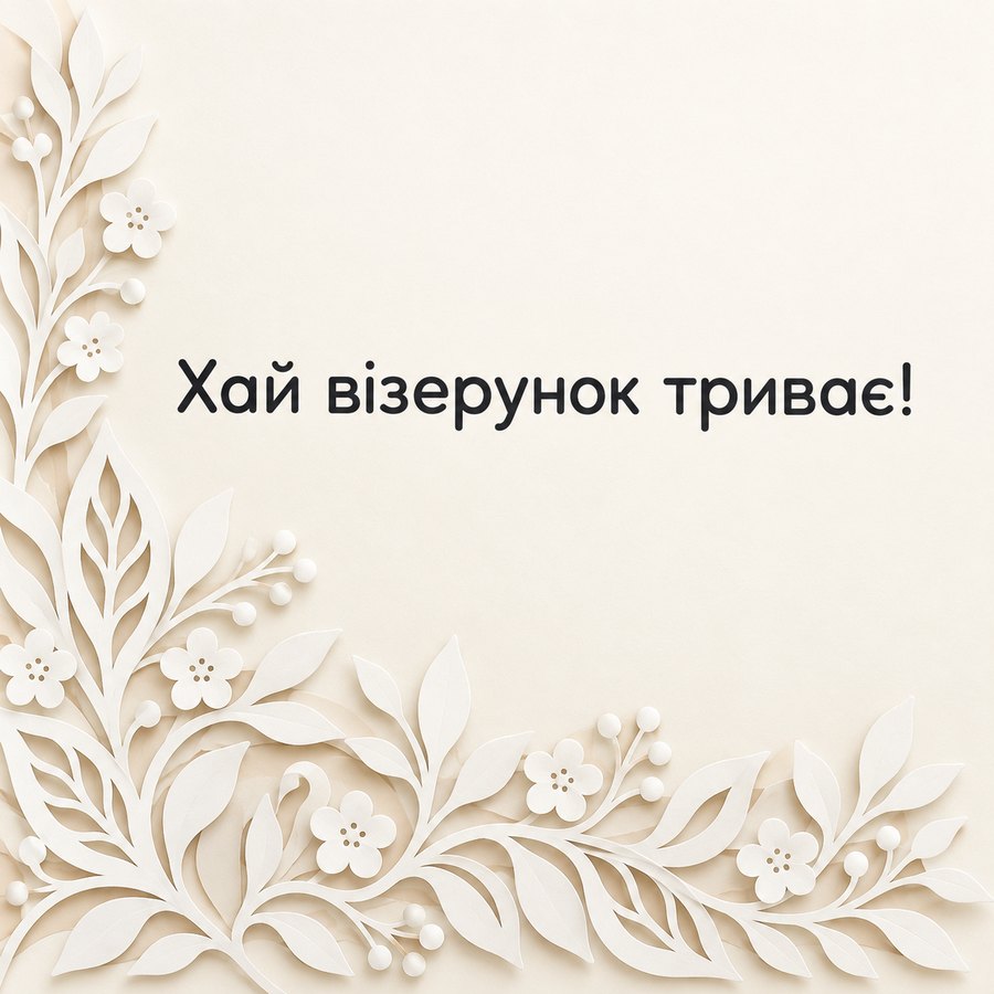 Листівка «Хай візерунок триває!» на 13 років весілля