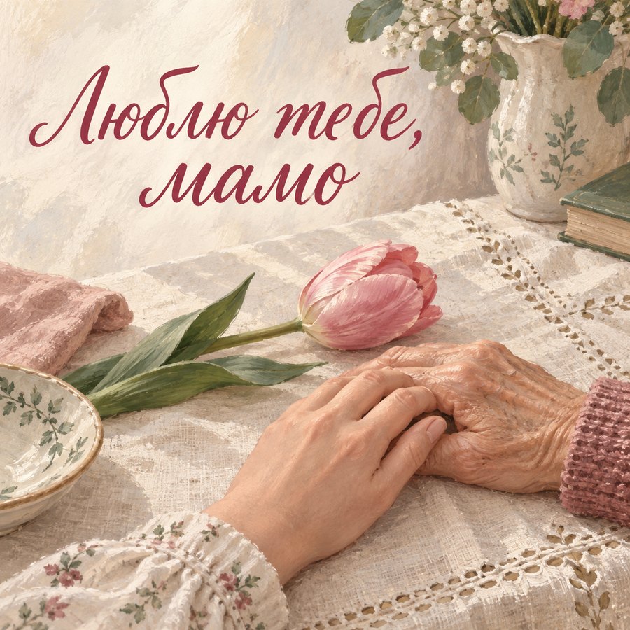 Листівка «Люблю тебе, мамо» з 8 березня