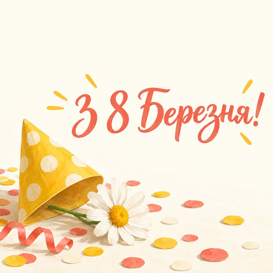 Прикольна листівка «З 8 Березня!» з 8 березня