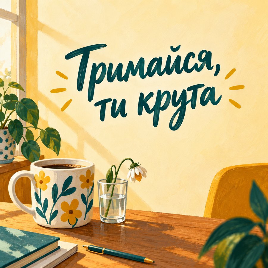 Прикольна листівка «Тримайся, ти крута» з 8 березня