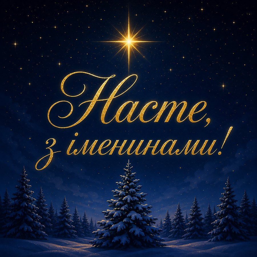 Листівка «Насте, з іменинами!» до дня ангела