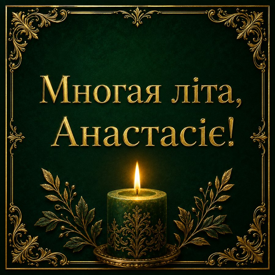Листівка «Многая літа, Анастасіє!» до дня ангела