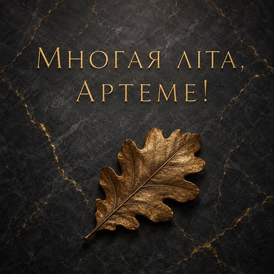 Листівка «Многая літа, Артеме!» до дня ангела