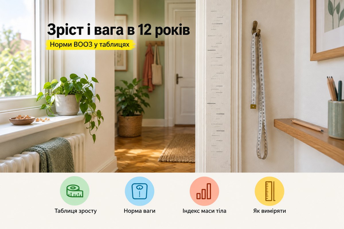 Зріст і вага дитини в 12 років