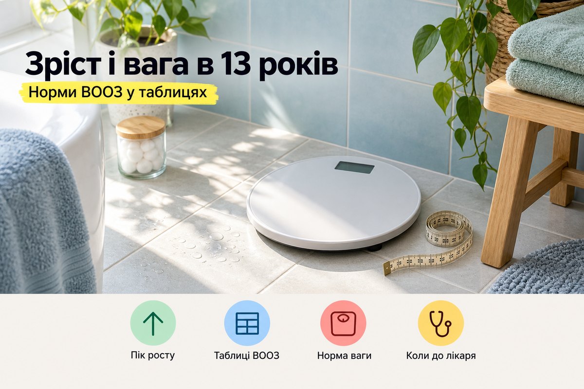 Зріст і вага дитини в 13 років