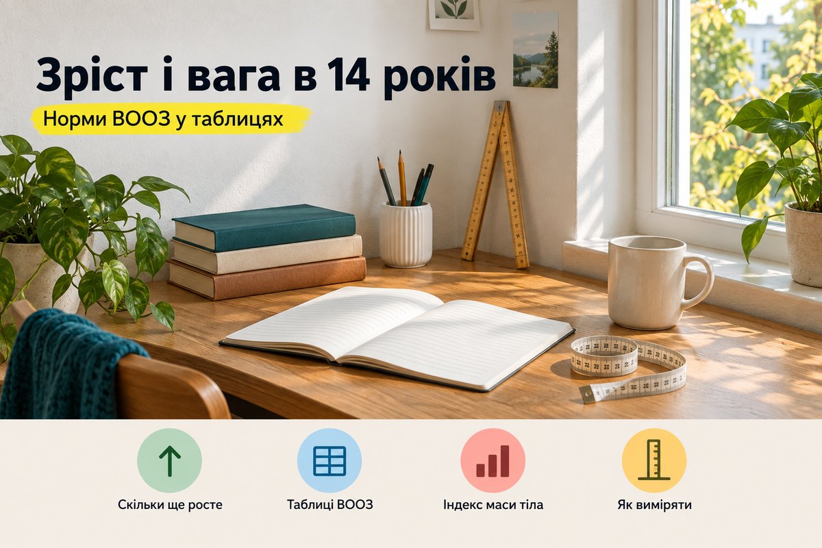 Зріст і вага дитини в 14 років