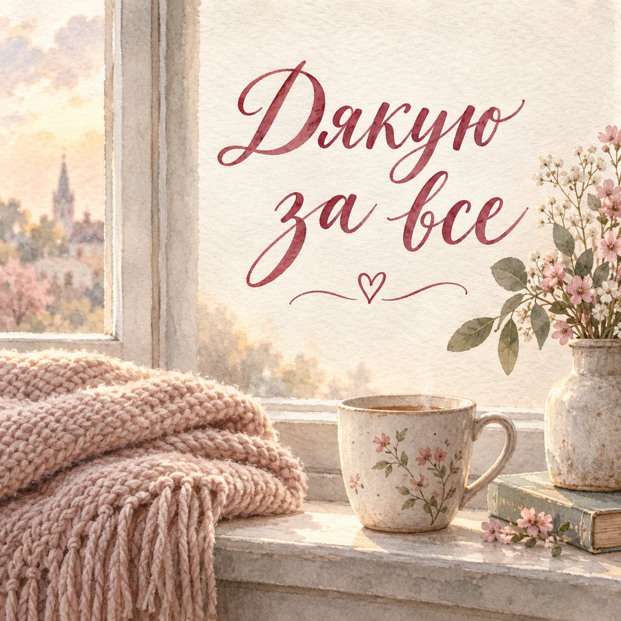 Листівка «Дякую за все» з днем народження дружині