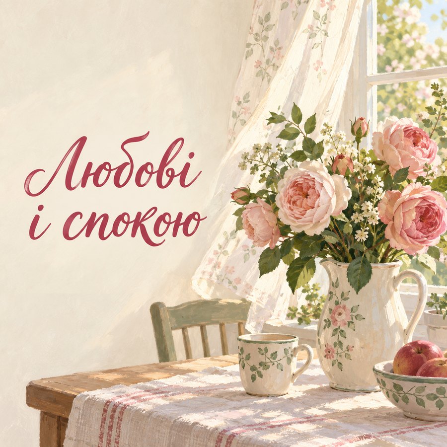 Листівка «Любові і спокою» з днем народження дружині