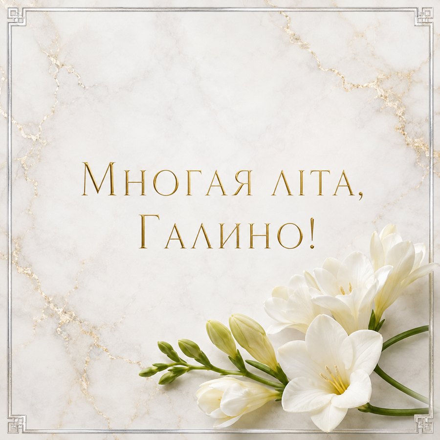 Листівка «Многая літа, Галино!» до дня ангела