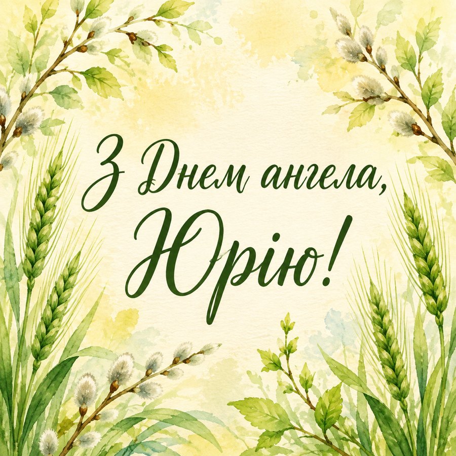 Листівка «З Днем ангела, Юрію!» до дня ангела