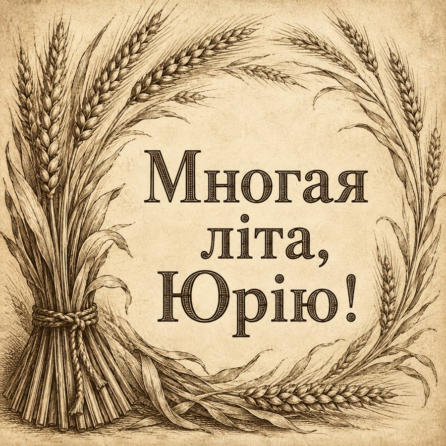 Листівка «Многая літа, Юрію!» до дня ангела