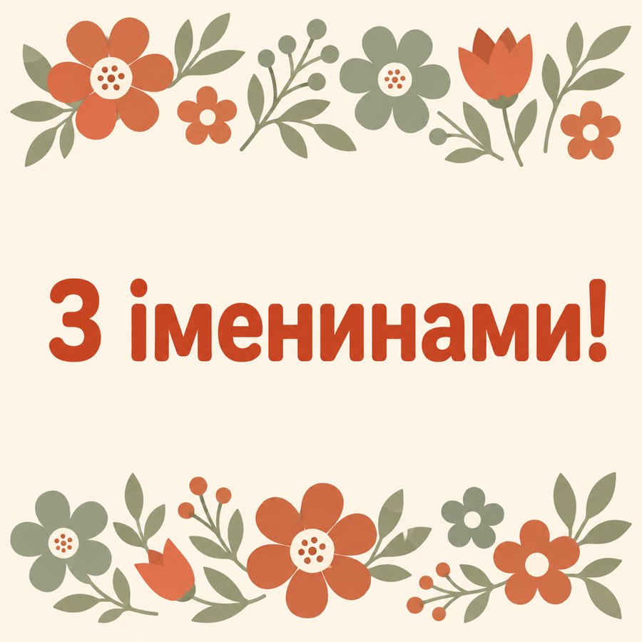 Листівка «З іменинами!» до дня ангела