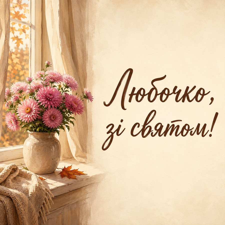 Листівка «Любочко, зі святом!» до дня ангела