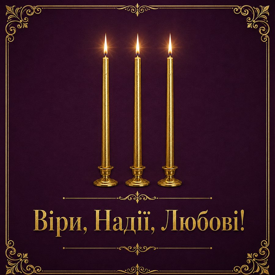 Листівка «Віри, Надії, Любові!» до дня ангела