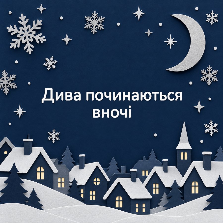 Листівка «Дива починаються вночі» до Дня святого Миколая