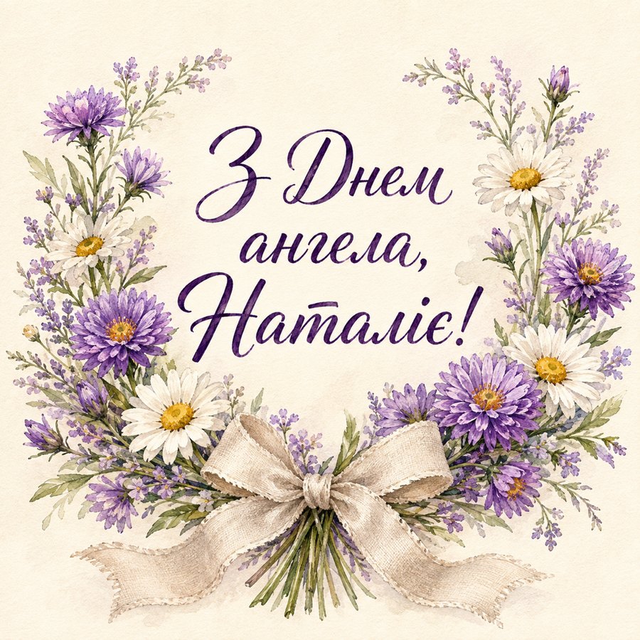 Листівка «З Днем ангела, Наталіє!» до дня ангела