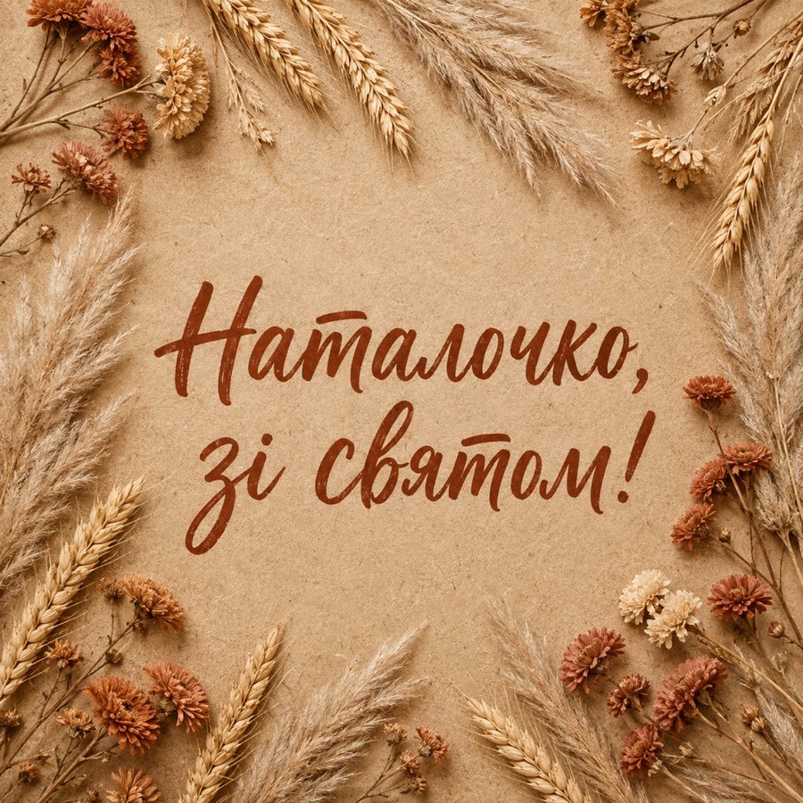 Листівка «Наталочко, зі святом!» до дня ангела