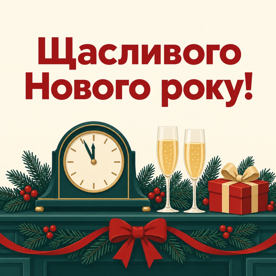 Листівка «Щасливого Нового року!» з Новим роком