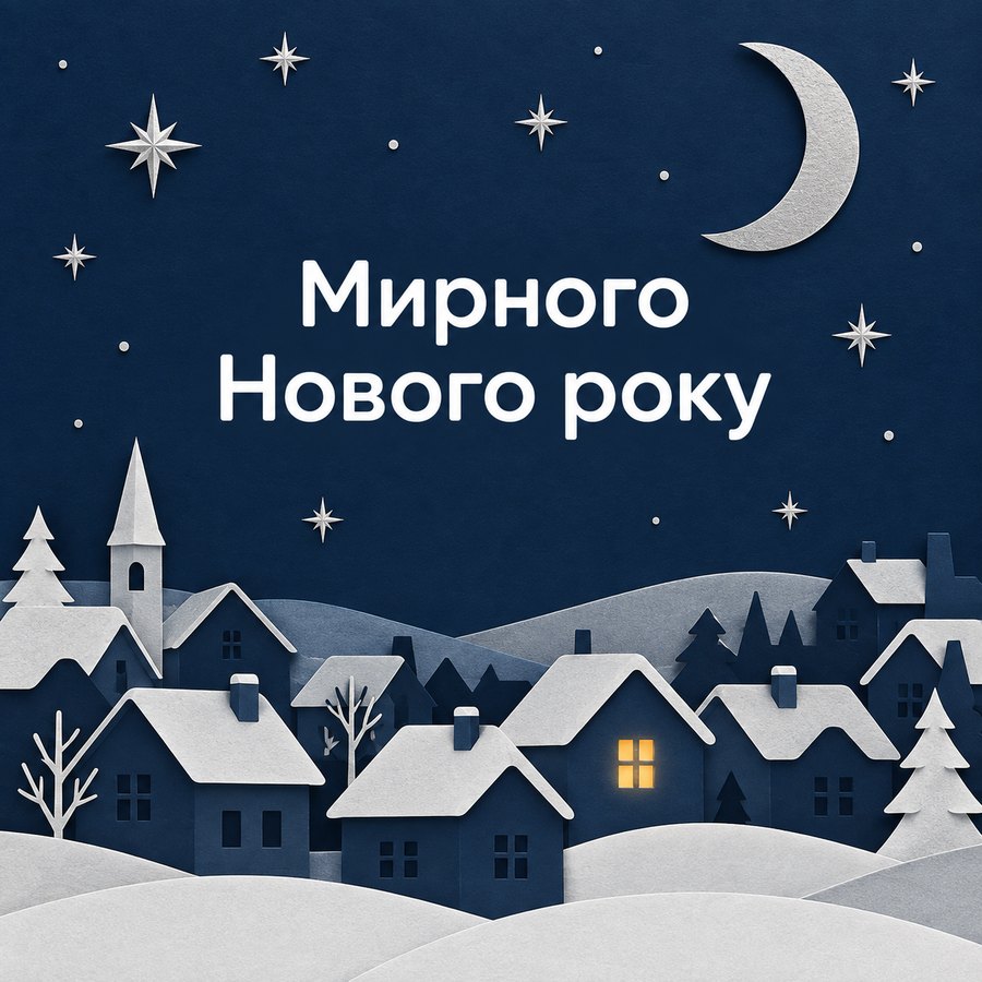 Листівка «Мирного Нового року» з Новим роком