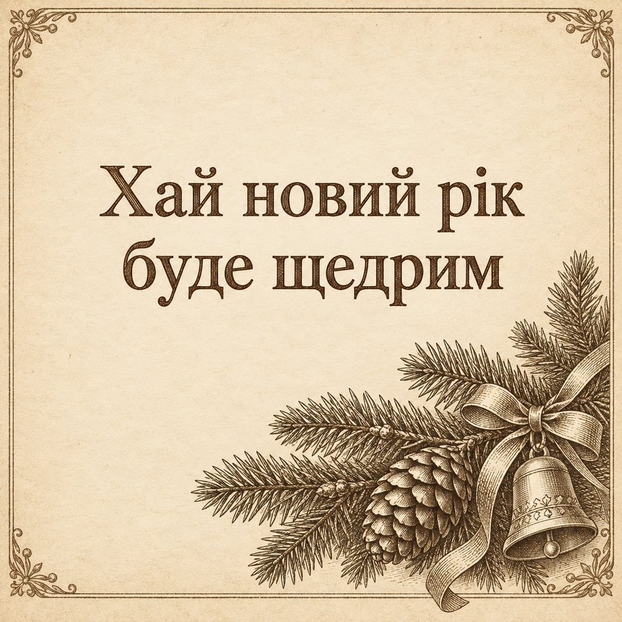Листівка «Хай новий рік буде щедрим» з Новим роком