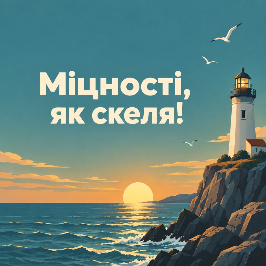 Листівка «Міцності, як скеля!» до дня ангела