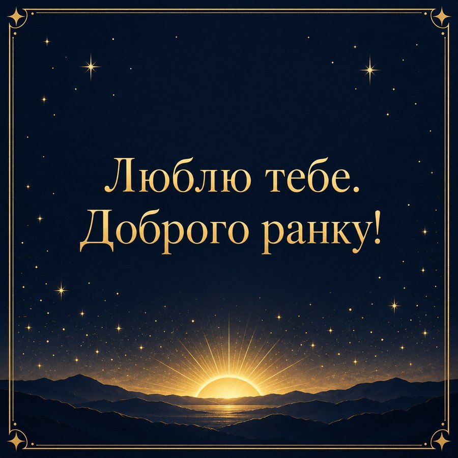 Листівка «Люблю тебе. Доброго ранку!» коханому
