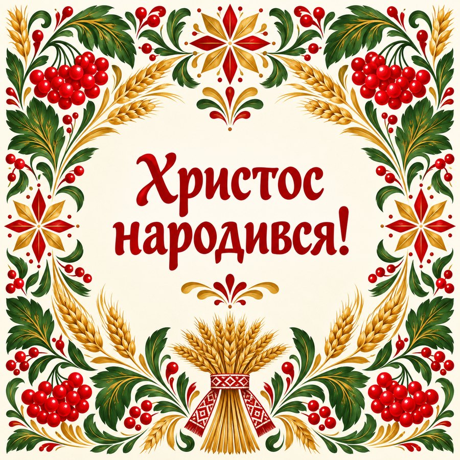 Листівка «Христос народився!» з Різдвом Христовим