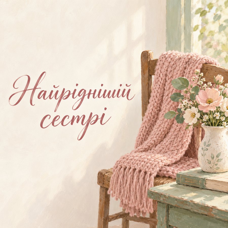 Листівка «Найріднішій сестрі» з днем народження сестрі