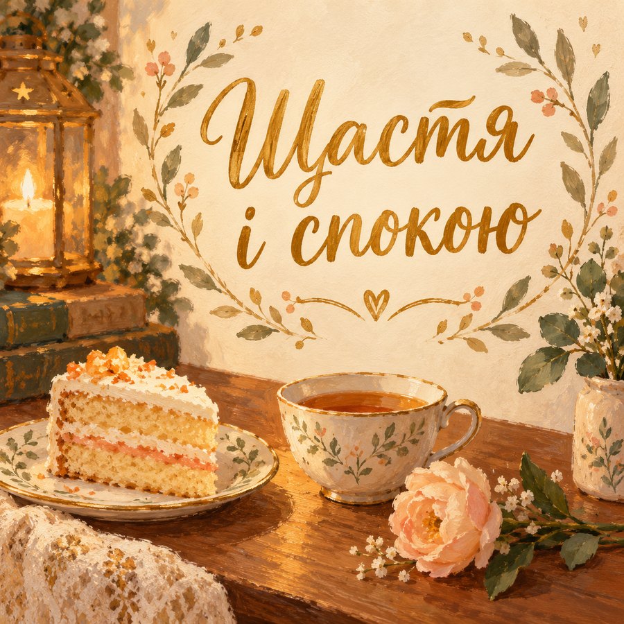 Листівка «Щастя і спокою» з днем народження сестрі