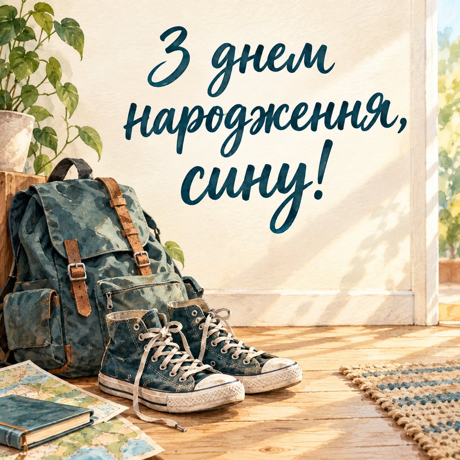 Листівка «З днем народження, сину!» з днем народження сину
