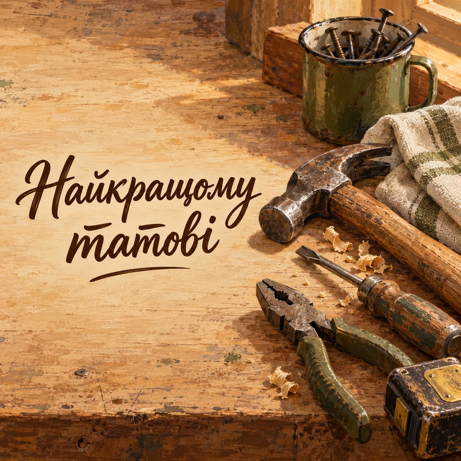 Листівка «Найкращому татові» з днем народження татові