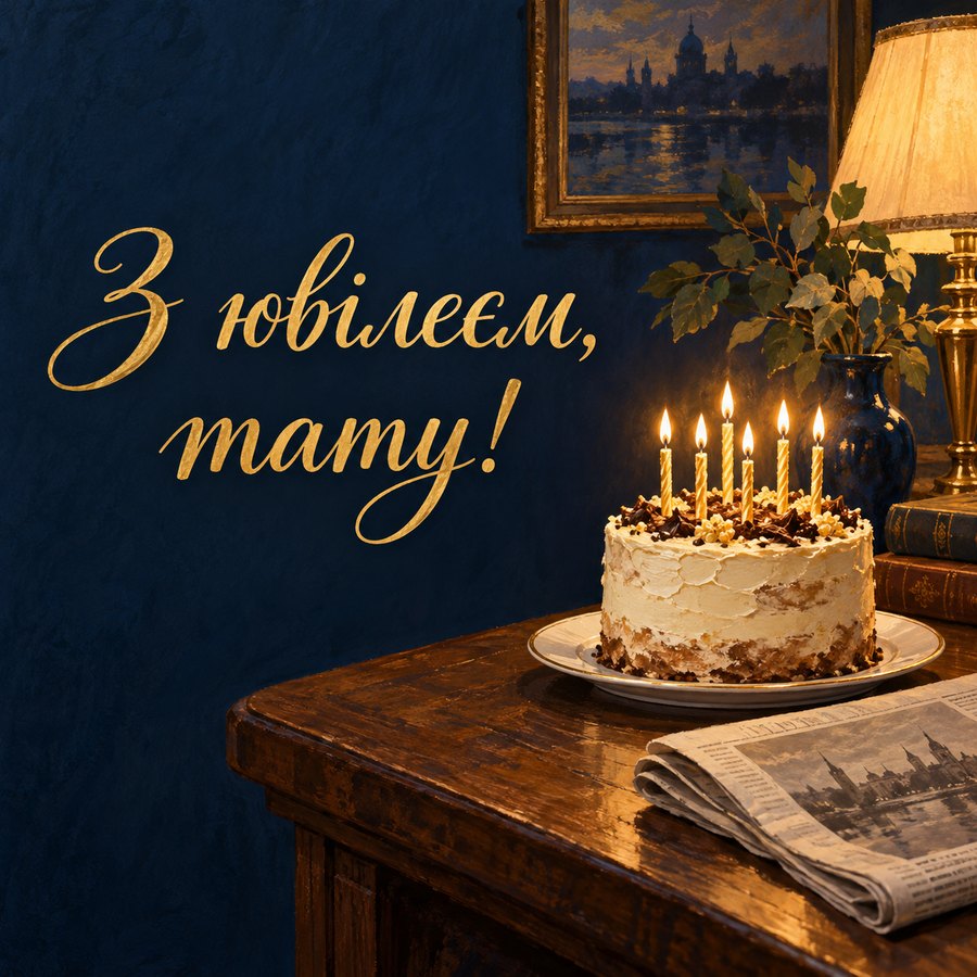 Листівка «З ювілеєм, тату!» з днем народження татові