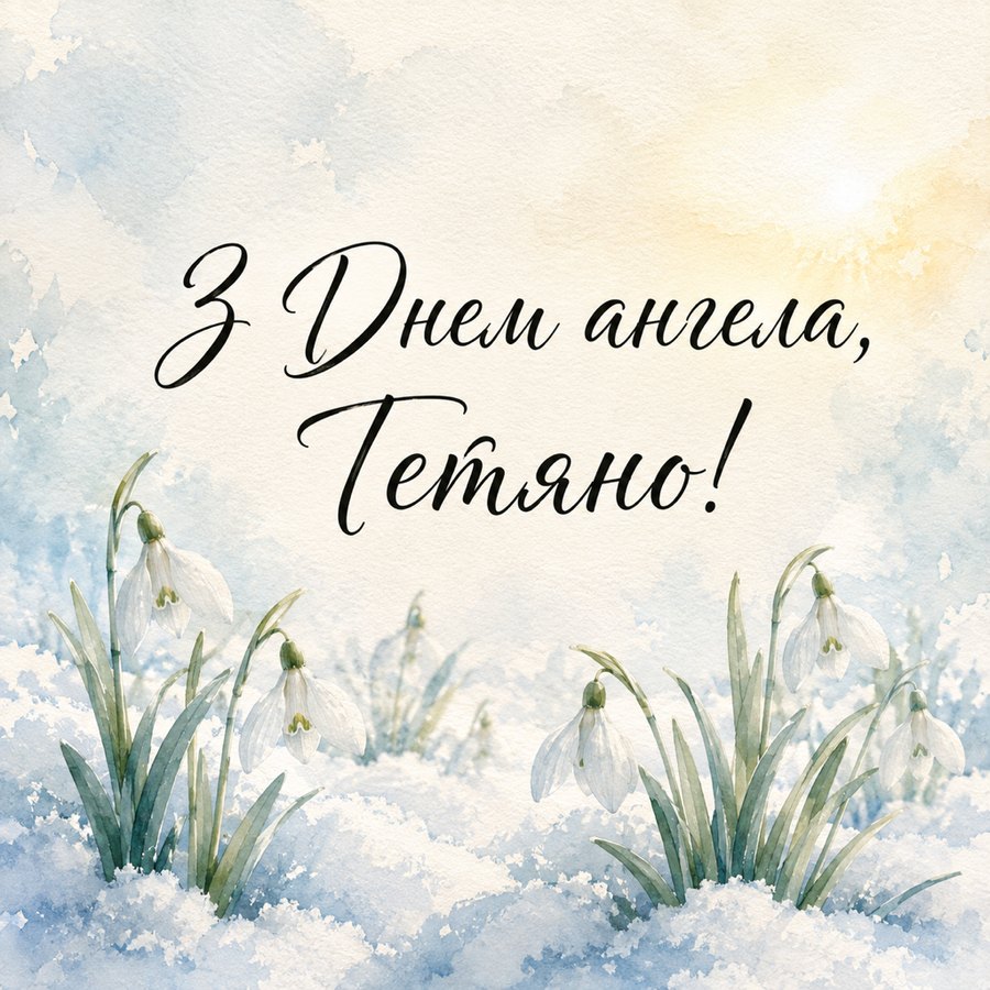 Листівка «З Днем ангела, Тетяно!» до дня ангела