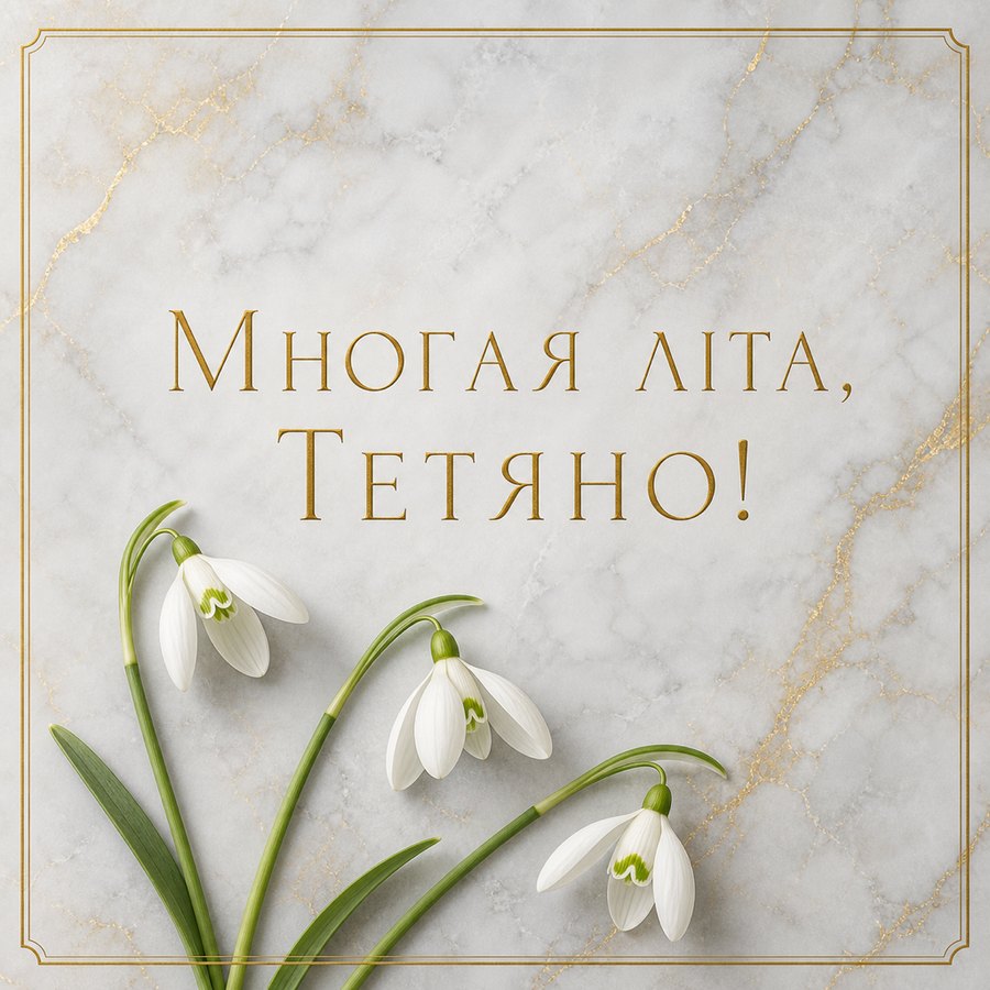 Листівка «Многая літа, Тетяно!» до дня ангела