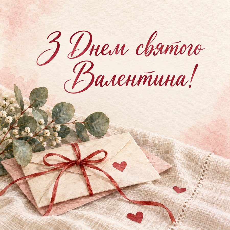 Листівка «З Днем святого Валентина!» з Днем святого Валентина