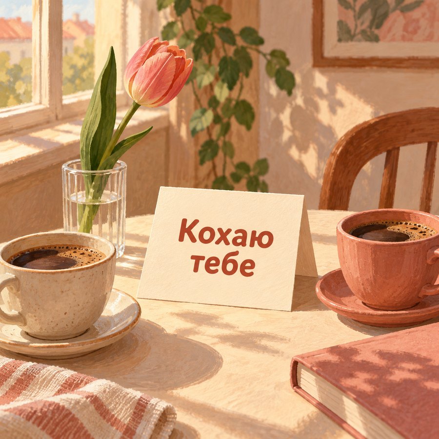 Листівка «Кохаю тебе» з Днем святого Валентина