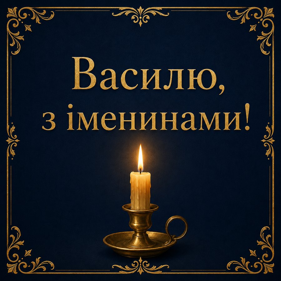 Листівка «З Днем ангела, Василю!» до дня ангела