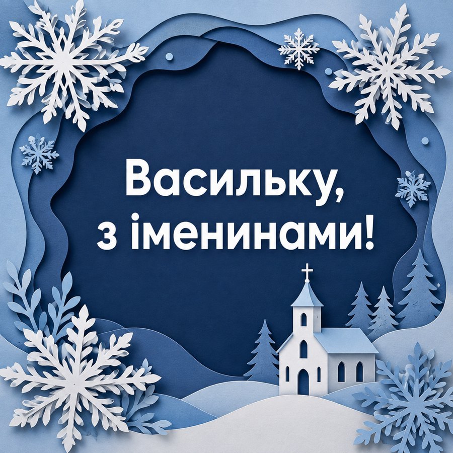 Листівка «Васильку, з іменинами!» до дня ангела