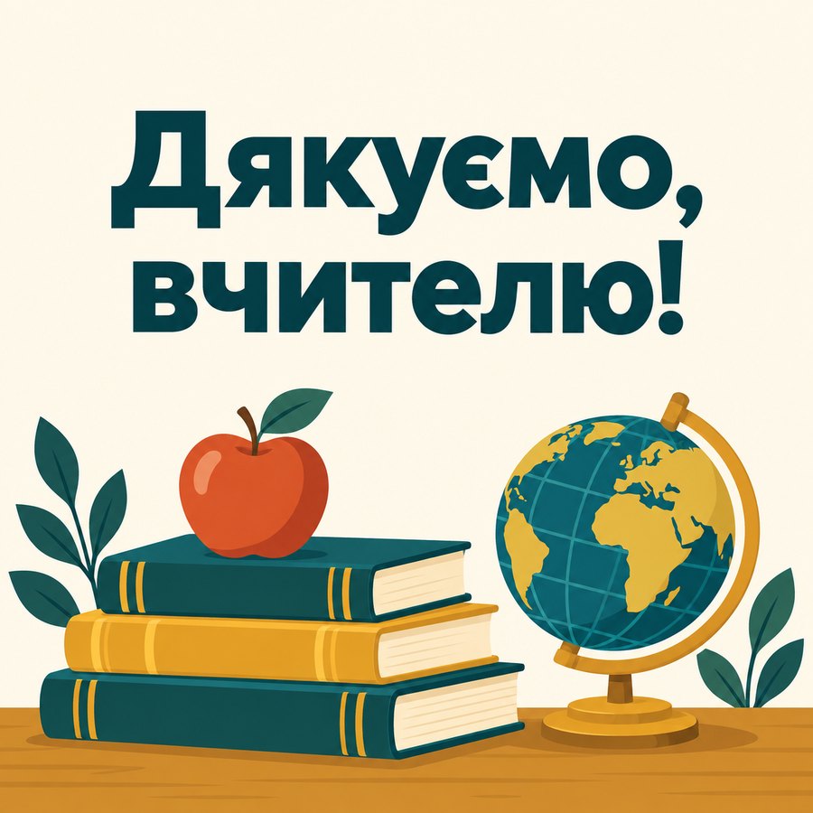 Листівка «Дякуємо, вчителю!» до Дня учителя