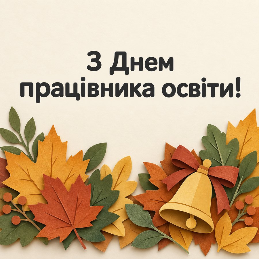 Листівка «З Днем працівника освіти!» до Дня учителя