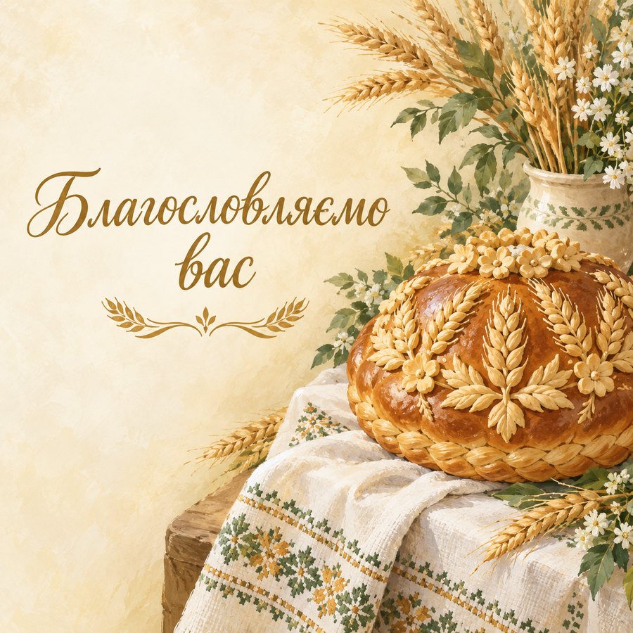 Листівка «Благословляємо вас» на весілля від батьків