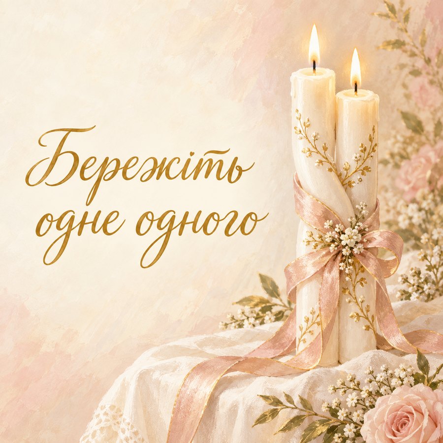 Листівка «Бережіть одне одного» на весілля від батьків