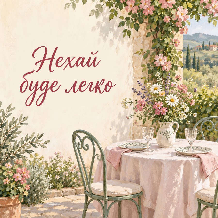 Листівка «Нехай буде легко» подрузі на весілля