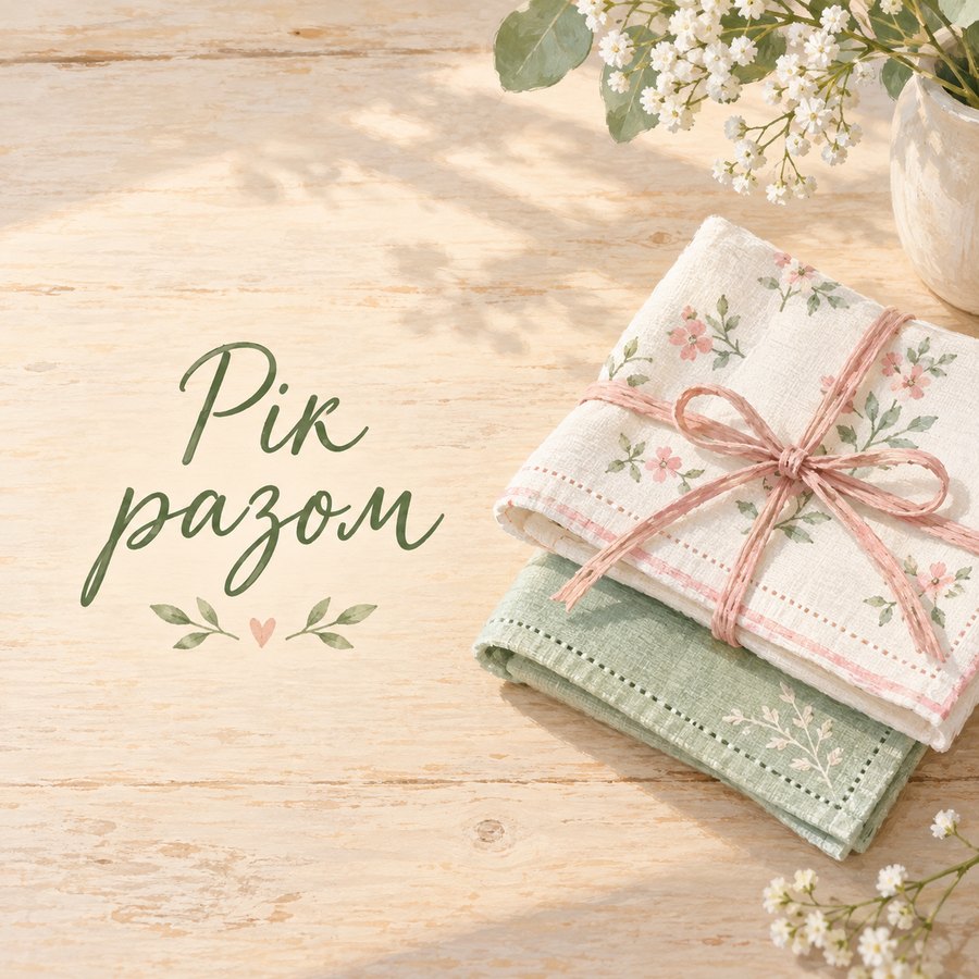 Листівка «Рік разом» на 1 рік весілля