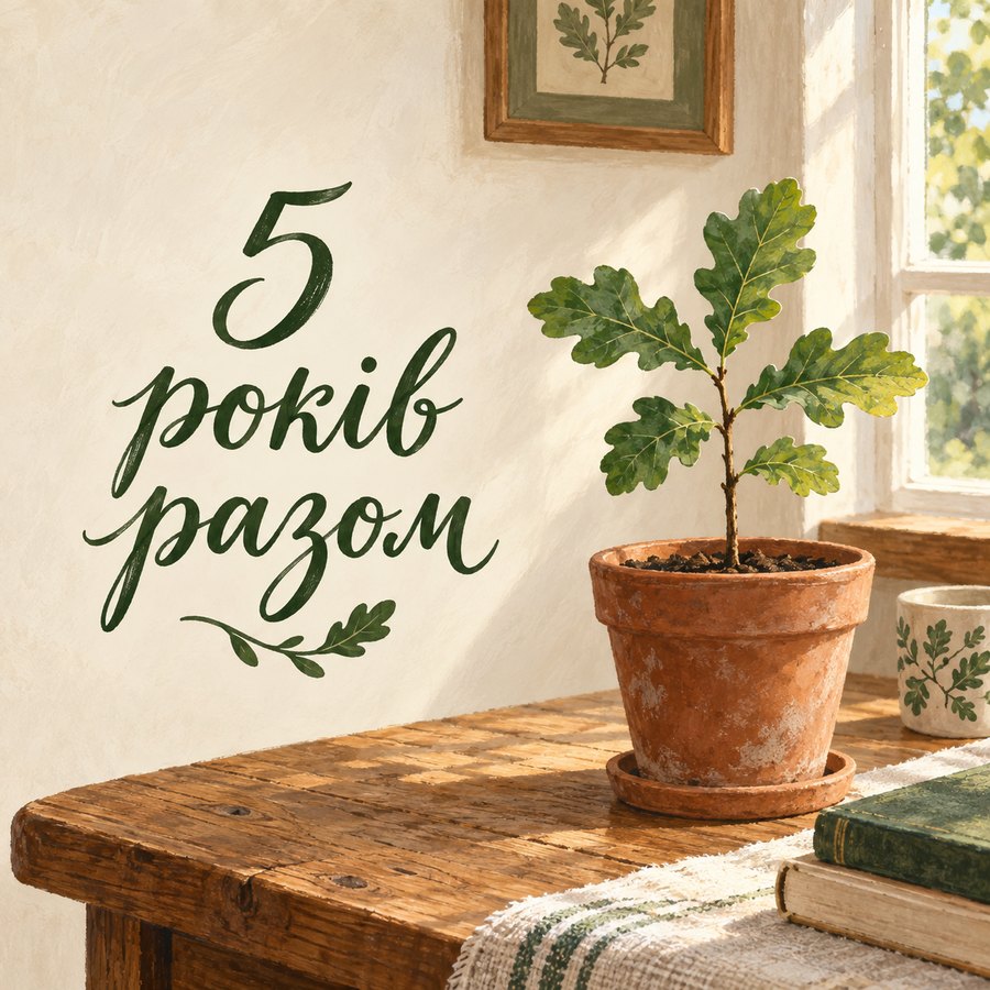 Листівка «5 років разом» на 5 ріків весілля