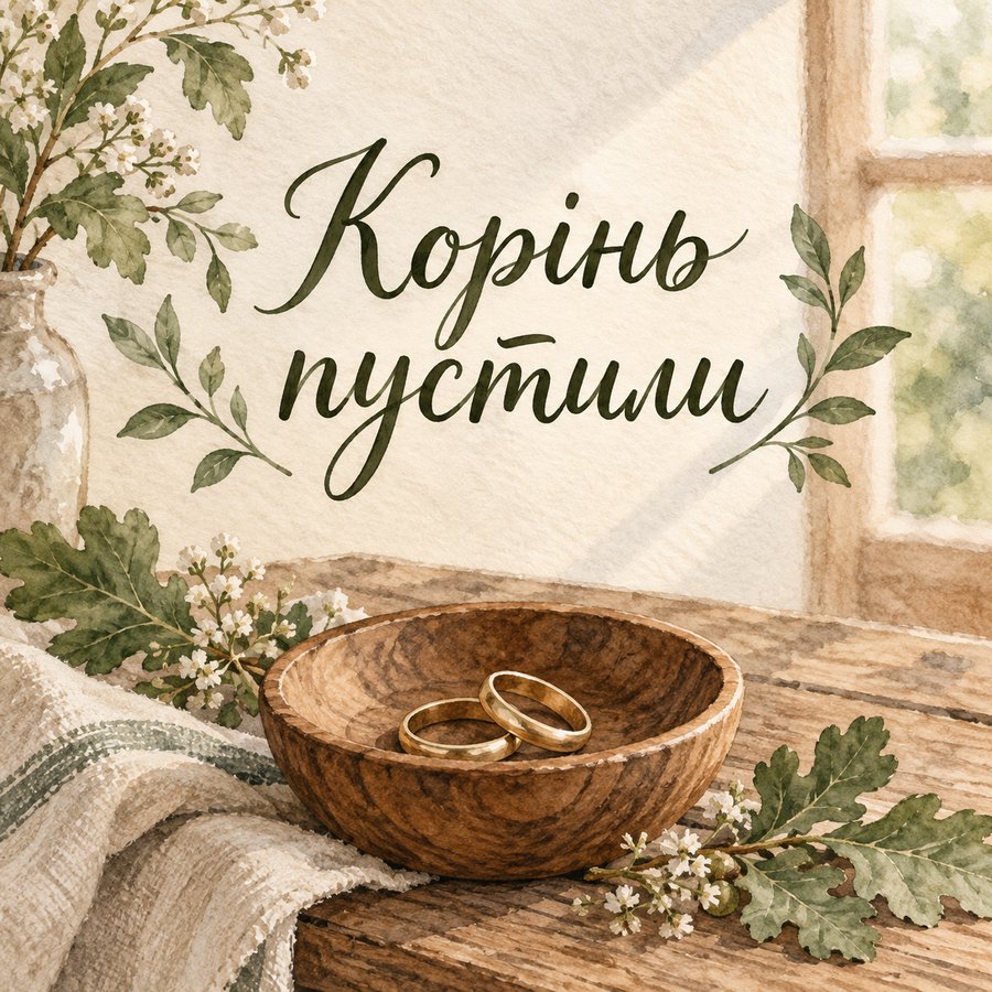 Листівка «Корінь пустили» на 5 ріків весілля