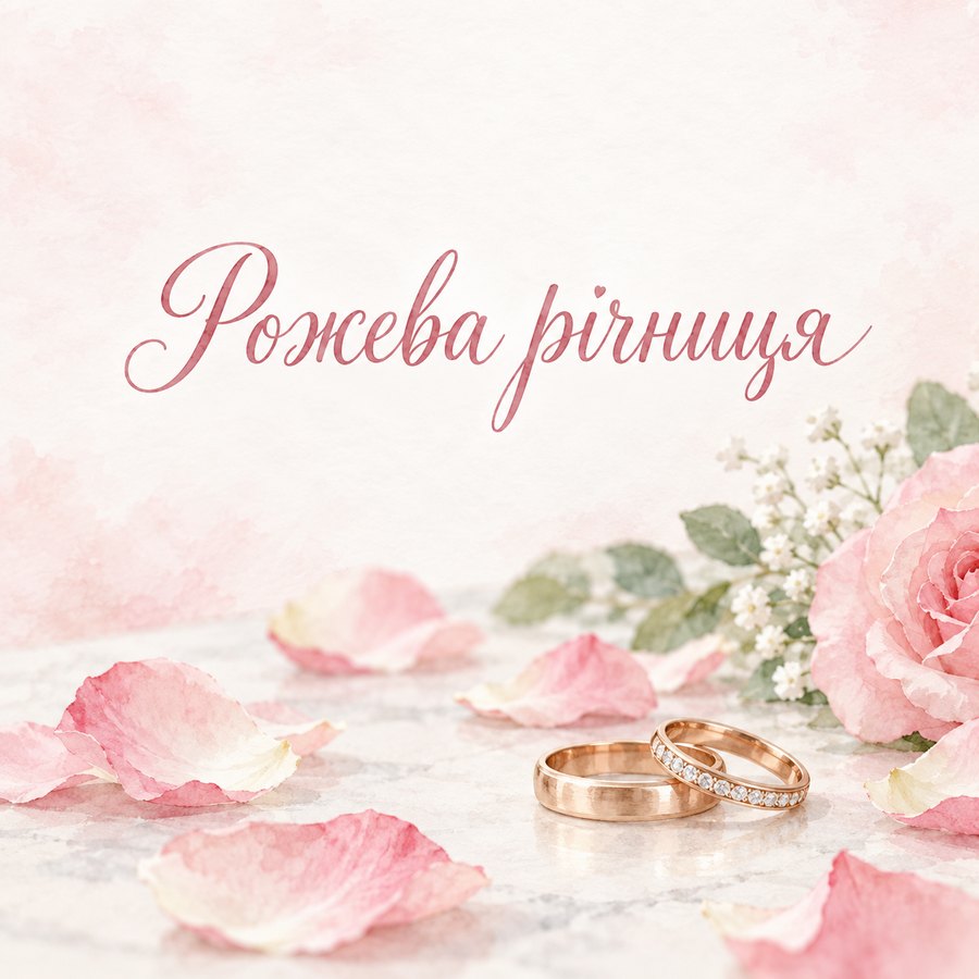 Листівка «Рожева річниця» на 10 років весілля